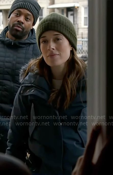 Kim’s blue padded jacket on Chicago PD
