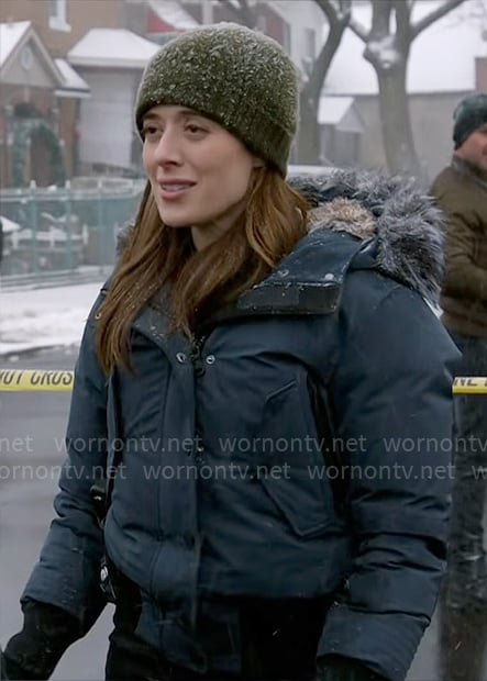 Kim’s blue padded jacket on Chicago PD