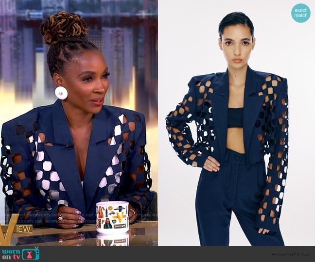 Kim Perets Noga Crop Jacket worn by Shanola Hampton on The View