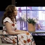 Kimberly’s floral print dress on Access Hollywood