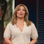 Kit’s beige short sleeve cardigan on Access Hollywood