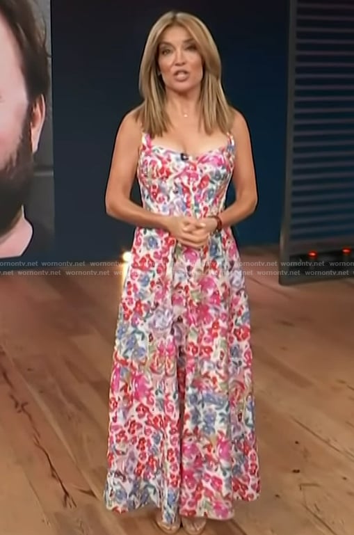 Kit’s floral print midi dress on Access Hollywood