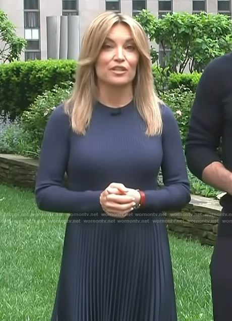 Kit’s mixed media pleated dress on Access Hollywood