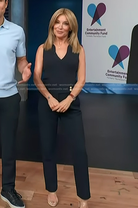 Kit’s navy collared vest on Access Hollywood
