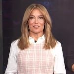 Kit’s plaid knit vest on Access Hollywood