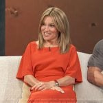 Kit’s red gathered waist dress on Access Hollywood