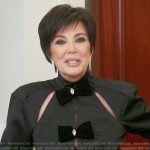 Kris’s black bow detail dress on The Kardashians