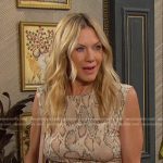 Kristen’s beige snake print dress on Days of our Lives