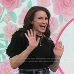 Kristin Davis’s black puff sleeve top and belt on Today