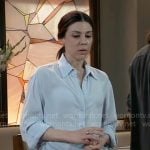 Kristina’s light blue button down shirt on General Hospital