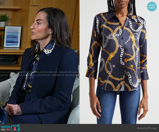L'Agence Dani Shirt in Midnight Multi Classic Chain worn by Dr. Jeannine Villella on Today