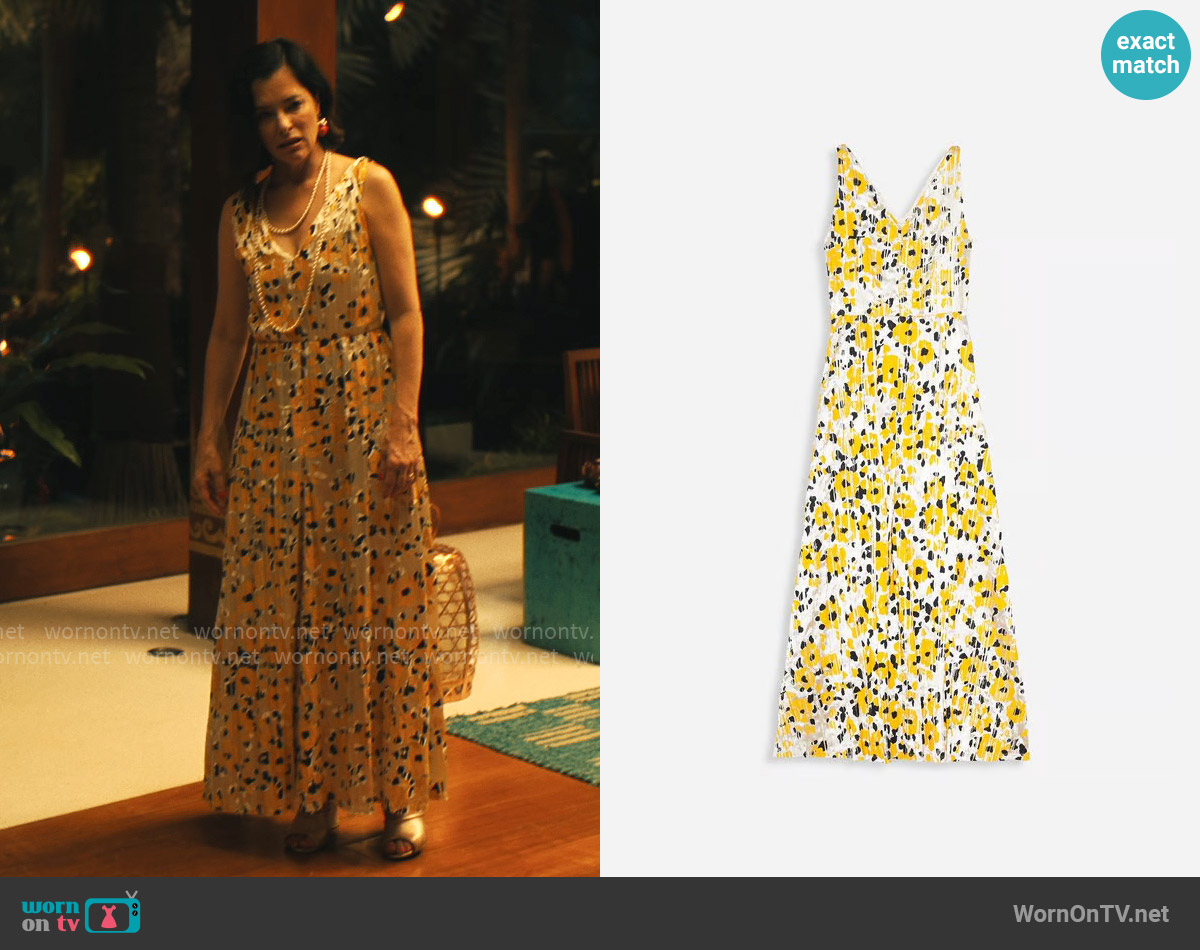 Lanvin Sleeveless Long Printed Dress worn by Victoria Ratliff (Parker Posey) on The White Lotus