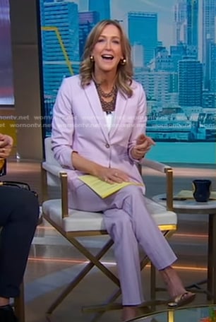 Lara’s pink blazer and pants on Good Morning America