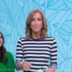 Lara’s navy striped top and button detail flare pants on Good Morning America