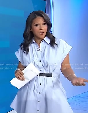Laura’s blue belted shirtdress on Today