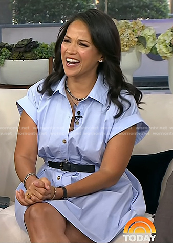 Laura’s blue belted shirtdress on Today
