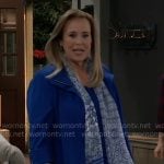 Laura’s blue jacket and scarf on General Hospital