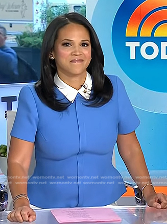 Laura’s blue short sleeve peplum jacket on Today
