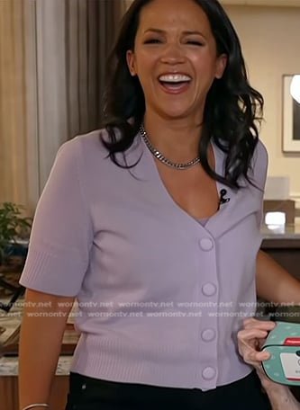 Laura’s lilac short sleeve cardigan on Today