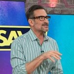 Lawrence Zarian’s light blue striped shirt on The Kelly Clarkson Show