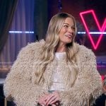 LeAnn Rimes’s white lace top and fur jacket on The Voice