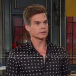 Leo’s black starburst print shirt on Days of our Lives