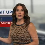 Heather’s beige leopard sleeveless dress on Good Morning America
