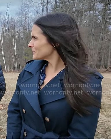 Lilia Luciano’s navy trench coat on CBS Mornings