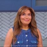 Lisa Lillien’s blue sleeveless tweed dress on Good Morning America