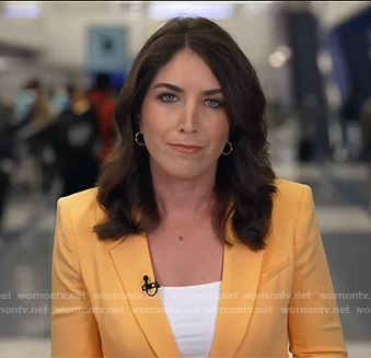 Liz Kreutz’s orange ruched sleeve blazer on Today