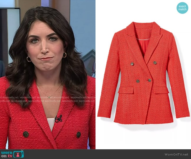 Loft Tweed Double Breasted Blazer worn by Liz Kreutz on Today