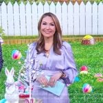 Lori’s purple satin wrap dress on Good Morning America