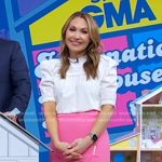 Lori’s white eyelet blouse and pink skirt on Good Morning America