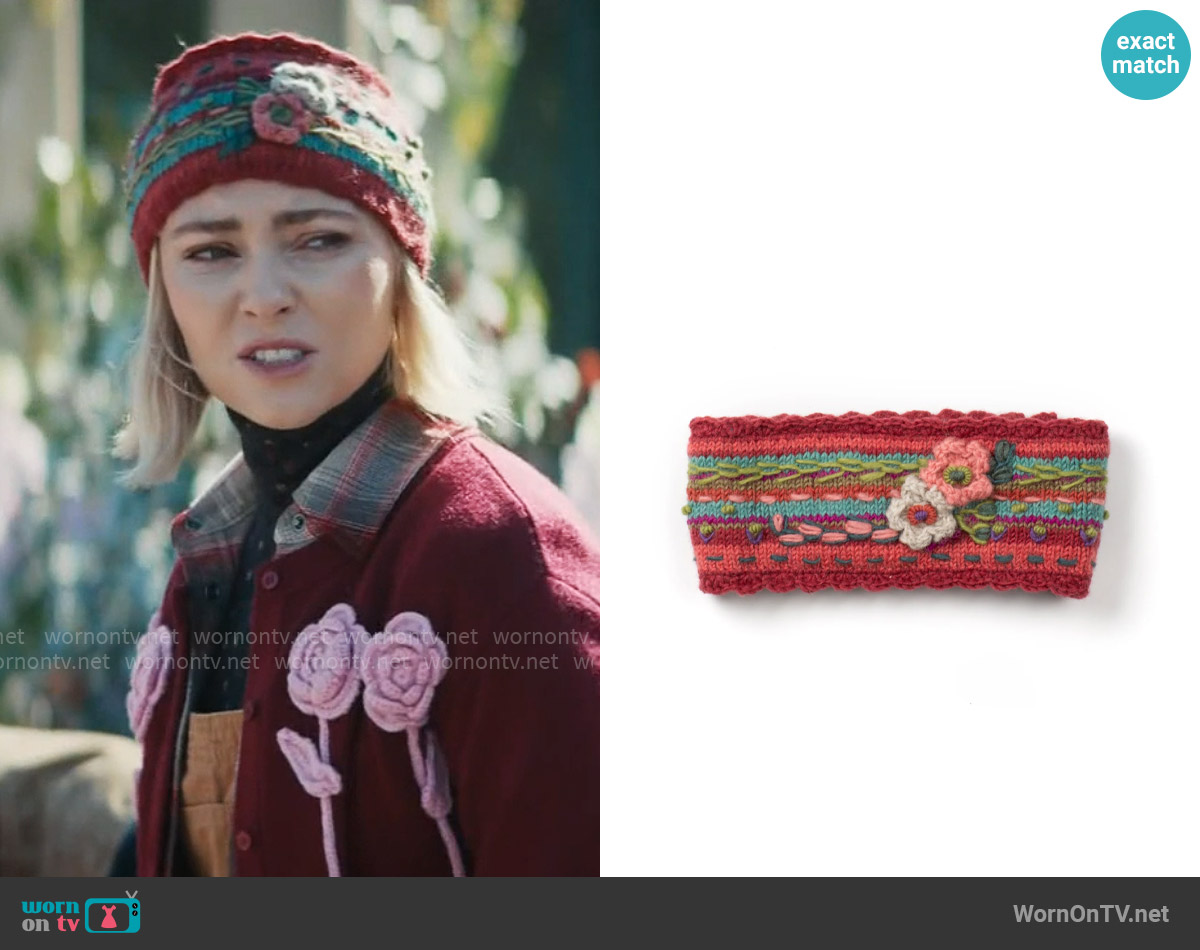 Lost Horizons Lassen Headband in Goji Berry worn by Alice (AnnaSophia Robb) on Grosse Pointe Garden Society