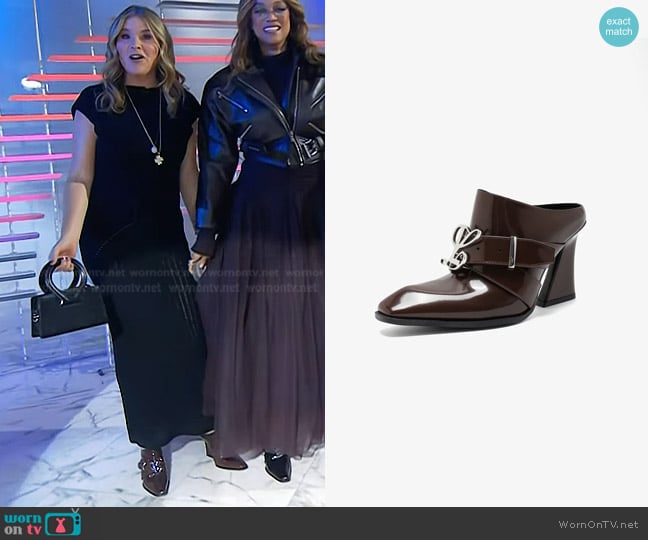 Luar Jehan Belted Mules in Brown worn by Jenna Bush Hager on Today