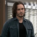 Lucky’s dark blue shirt on General Hospital