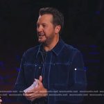 Luke Bryan’s blue velvet jacket on American Idol