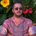 Luke Bryan’s red print bowling shirt on American Idol