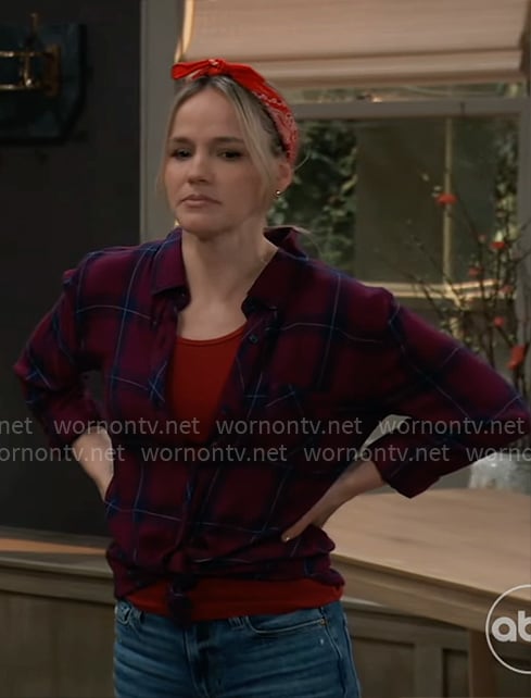 Lulu’s plaid shirt on General Hospital