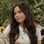 Luna’s cropped white cardigan on The Bold and the Beautiful