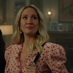 Maddie’s pink polka dot print ruffle dress on You