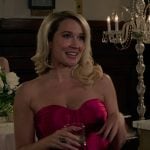 Maddie’s pink strapless gown on You