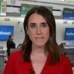 Maggie’s red wrap top on Today