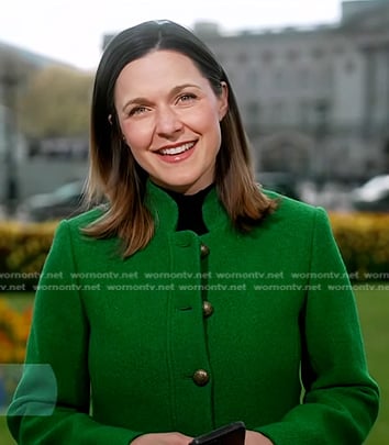 Maggie Rulli’s green coat on Good Morning America