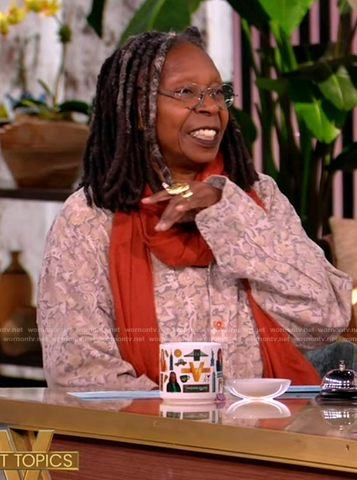 Whoopi’s pink floral shirt on The View