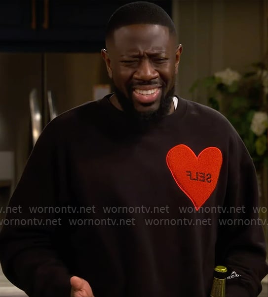 Malcolm’s SELF love sweatshirt on The Neighborhood