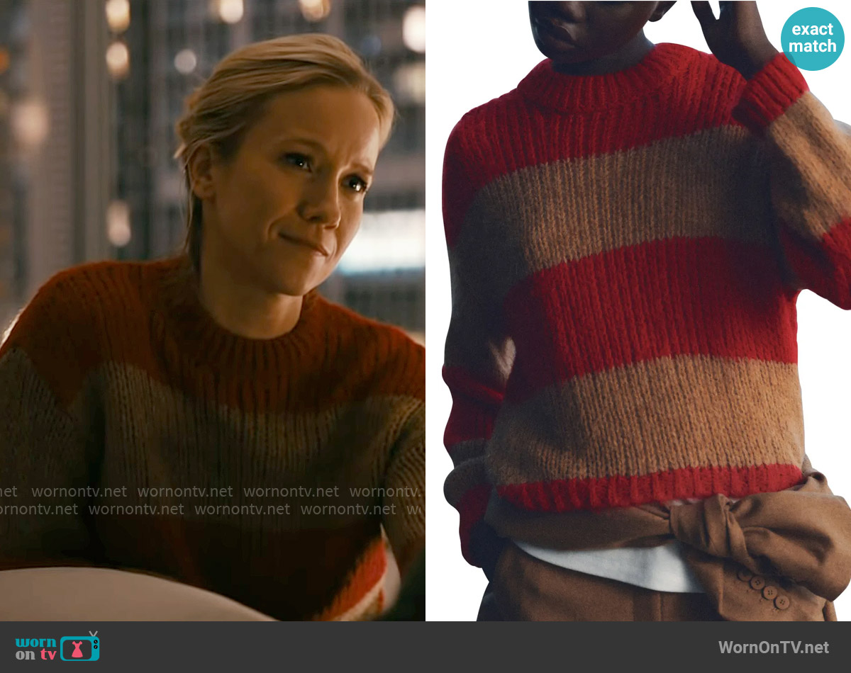 Mango Candice Stripe Crewneck Sweater worn by Hannah Asher (Jessy Schram) on Chicago Med