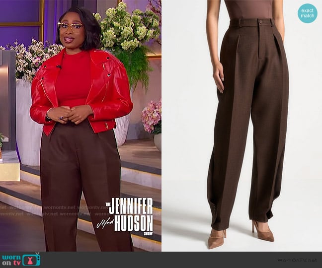 Maniere de Voir Twist Leg Tailored Trousers worn by Jennifer Hudson on The Jennifer Hudson Show