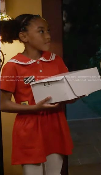 Mara’s red collared dress on 9-1-1