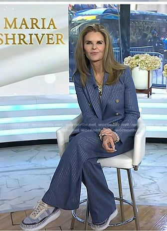 Maria Shriver’s blue pinstripe blazer and pants on Today